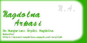magdolna arpasi business card